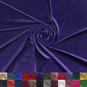 Stretch Velvet Fabric by The Yard - 58/60" Wide Soft Velvety Cloth for Sewing Dresses, Gowns, Upholstery, Costumes & DIY Crafts - 92% Polyester 8% Spandex - Ultra Purple Rain - 2 Yards