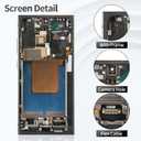 OLED for Samsung S24 Ultra Screen for Samsung S24 Ultra LCD Display for Galaxy SM-S928B Digitizer Touch Assembly with Frame SM-S928U SM-S928W SM-S928N SM-S928E Black (with Fingerprint Function)