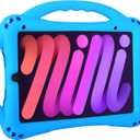 TopEsct Kids Case for iPad mini 7 (A17 Pro) 2024 /iPad Mini6 2021, Shockproof Silicone Cover with Handle Stand for 8.3" iPad mini 6th/7th Gen,Blue