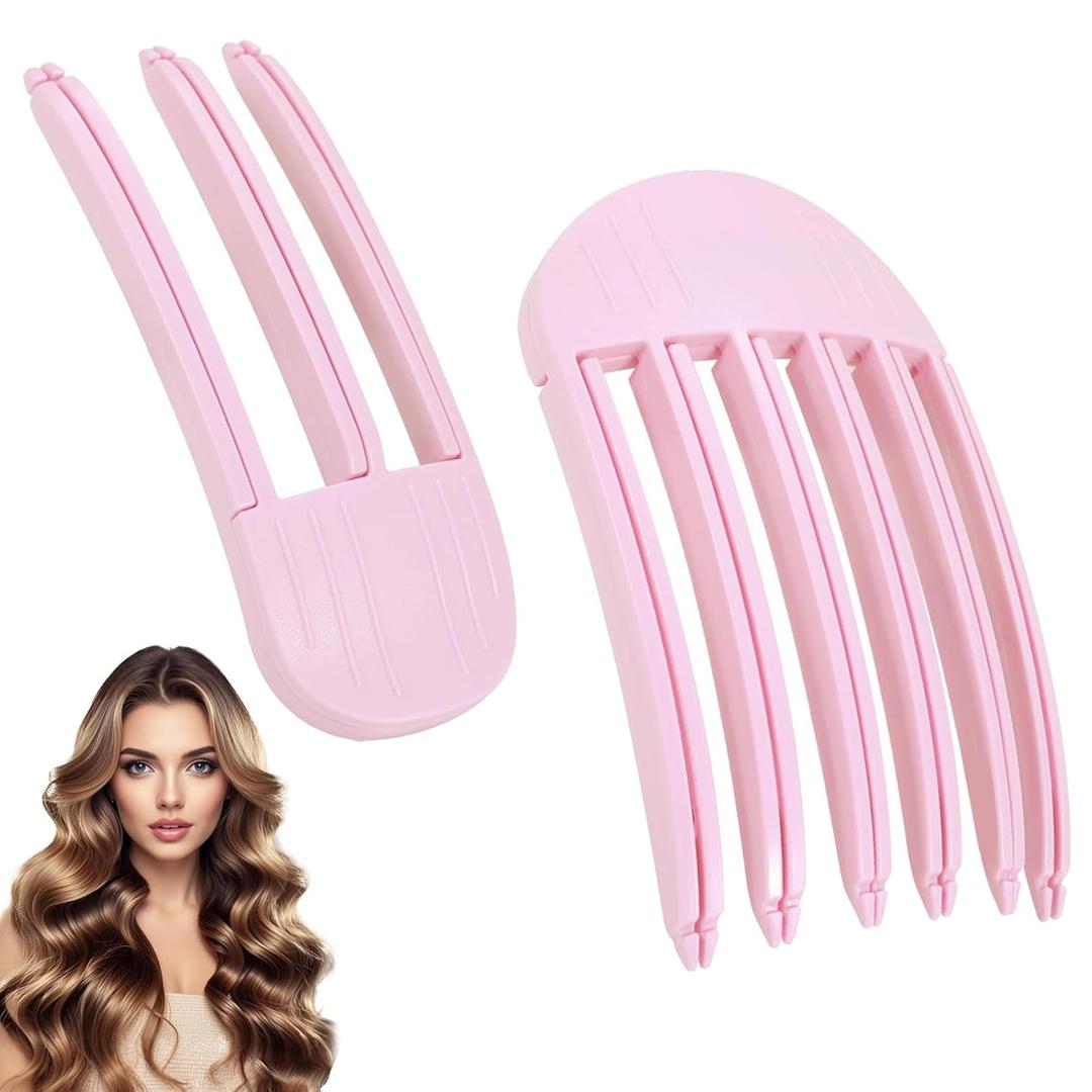 Hair Volume Clip, Volumizing Hair Clips for Fluffy Bangs, Volume Hair Clips for Women and Men, Volumizing Hair Comb Tool for Lifting Roots(2-Piece Set) (Pink)