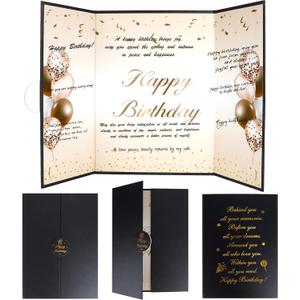 6 x Black Gold Birthday Decorations Guest Book for Party Big Birthday Card Happy Birthday Gifts Guest Signing in Book Pink Birthday Party Decorations Birthday Sign Card Board Party Supplies for Friend
