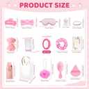 121 PCS Baby Shower Prizes for Winners Gifts Baby Shower Favors including Headband Hair Brush Compact Mirror Bath Sponges Powder Puff Hair Tie Claw Makeup Brushes Gift Bag Bridal Shower (Pink)