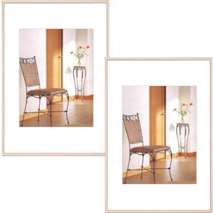 8x12 Picture Frame Set of 2, Brass Brushed Thin Metal Aluminum Photo Frame with HD Glass, Fit 6x8 with Mat or 8 x 12 without Mat, for Table and Wall, 2 Pack