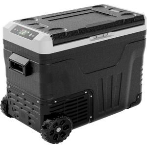 EUHOMY 12 Volt Refrigerator, 53QT(50L) Electric Cooler, Portable Freezer 12V/24V DC 110-240V AC, 12V Fridge -4~68, 12V Cooler with Wheels & 2 Baskets for Travel, Truck, Boat, Camping