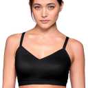 Floatley Cozy Adjustable Bra Comfort Wirefree Seamless Bra with Embedded Pad for Women (Large, Black)