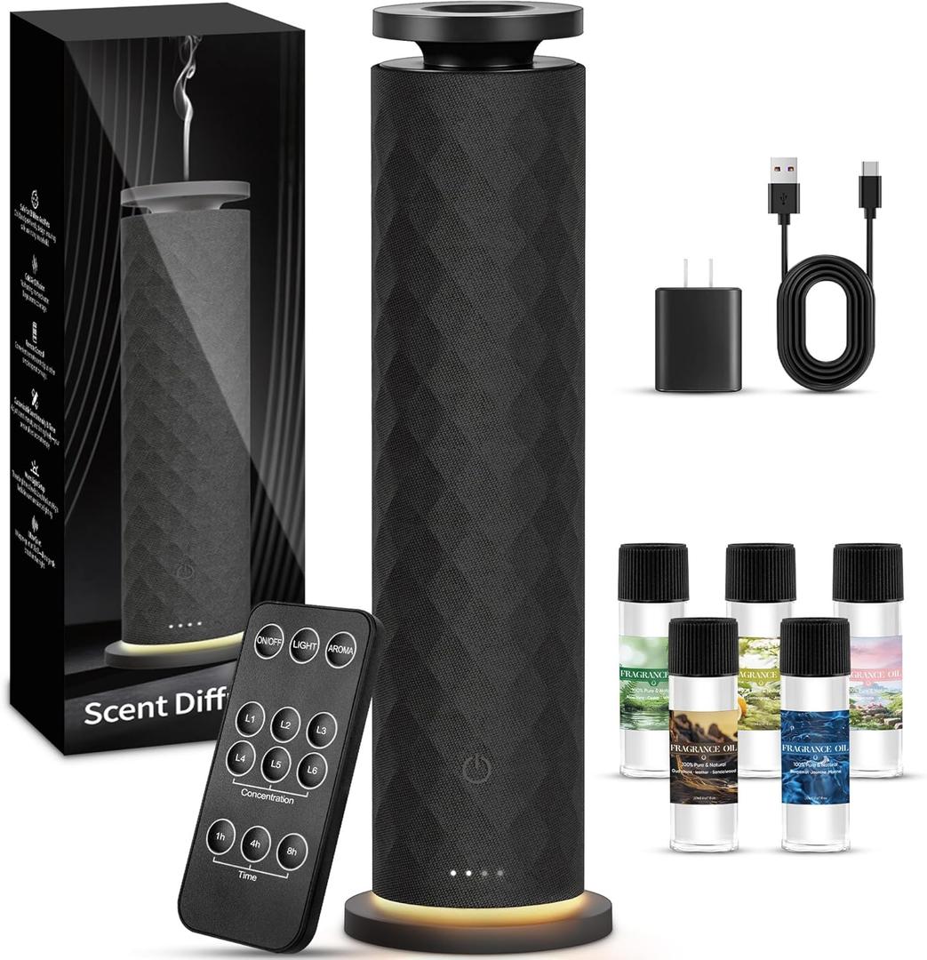 Hotel Scent Diffuser, Waterless Scent Diffuser for Home, Quiet Operation, Suitable for Living Rooms, Offices, and Hotels, Contains Five Aromatherapy Essential Oils