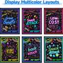 Hosim Standing A-Frame LED Message Writing Board 28x 20", Neon Signs Chalkboard Menu Board, 16 Colors Light Board, LED Drawing Sign Board, LED Note Board with Colors for Christmas Light Up Sign