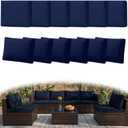 12Pcs Outdoor Couch Cushion Covers with Zipper, Water-Resistant Patio Cushion Covers, Max Compatible 24x24x3.15 Inch Patio Cushion, Full Coverage, Non-Stretch, UV-Resistant, Only Cover