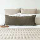 14x36 inch Boucle Lumbar Pillow Cover, Dark Brown Woven Texture Neutral Long Pillow Cover Breathable Cushion Case for Couch Sofa Bed Living Room Home Decor (Cover Only)