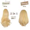 SOFEIYAN 13" Ponytail Extension Long Curly Ponytail Clip in Claw Hair Extension Natural Synthetic Hairpiece for Women
