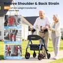 StrollAid Upright Walkers for Seniors with Seat, 10" All Terrain Wheels