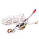 Rope Puller 3/4 Ton Capacity with 100' of 0.6" Dia. Rope, Come Along Winch, Come Along Puller for Tree Felling, Moving Boats and Trailers, Securing Materials
