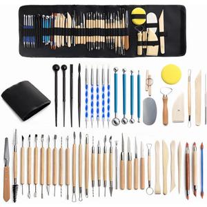 Clay Tools 52PCS Pottery Tools Clay Sculpting Tools Polymer Clay Tools Kit Ceramic Tools for DIY Handcraft Modeling Clay Carving Tools Set