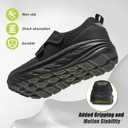 Women's Orthopedic Diabetic Wide Walking Shoes: Comfortable Arch Support Plantar Fasciitis Casual Slip On Loafers, Orthotic Adjustable Easy Top House Shoes for Swollen Feet and Heel Pain Relief (8.5 X-Wide, K1-black)