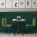 Safiyya Geometric Peel and Stick Wallpaper Gold and Dark Teal Contact Paper Self Adhesive Wall Paper Removable Wallpaper for Walls Vinyl Roll 196"x17.3"