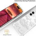 Compatible with iPhone 16 Plus Case Cute Clear for Women,Cool Transparent Silicone Phone Cases Cover - White Clouds Design