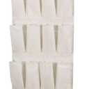 Household Essentials Over The Door 24 Packet Shoe Storage Organizer, Natural Canvas