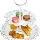 3-Tier 15 Inches Silver Oval Cupcake Stand, Metal Mold, DIY Hardware, Perfect for Serving Fruit, Cake, Snacks, Desserts