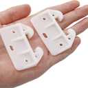 Litoexpe 10 Pieces White Plastic Drawer Guides Rear Drawer Replacement Guides Brackets with Screws, Drawer Track Parts for Furniture, Dressers, Wardrobe (59x41x16.5mm) (584129mm - 10 Pcs)