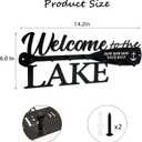 BiaGift Lake House Decor Welcome Sign Lake House Gifts, Key Holder for Wall Decorative with 6 Hooks, Anchor Wall Decor - Welcome to The Lake, 14.2 x 6.0 Inches