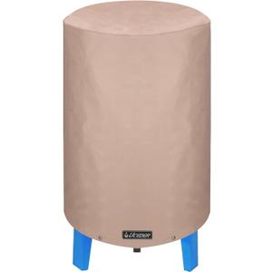 Insulated Round Water Pressure Tank Cover 600D Heavy Duty Waterproof and Weatherproof Outdoor Well Covers Great for Winter Freeze Protection (Brown, 20"D x 34"H)
