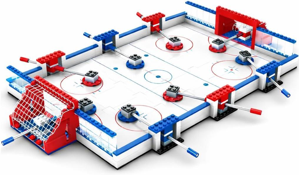 lovlaugh Ice Hockey Building Set with 8 Ice Hockey Player - Tabletop Battle Game - Creative Sports Toy - Standard Brick Compatible Kids STEM Building Kit