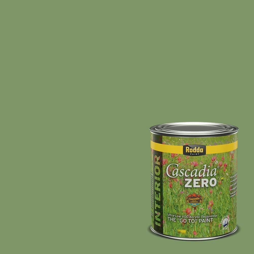 Rodda Paint CASCADIA ZERO Interior Flat Paint & Primer in One, Quart, Green Knoll (32 Fl Oz (Pack of 1))