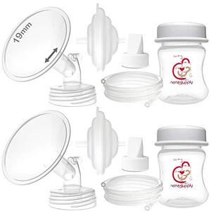 Nenesupply Pump Parts Compatible with Spectra S2 S1 9 Plus Breast Pump to Replace Spectra Pump Parts S2 Accessories Flange 19mm Duckbill Valve Tubing Pumping Bottles Backflow Protector