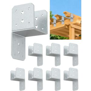 Heavy Duty Angle Brackets for 4x4，4x6 Post, Galvanized 8-Pack