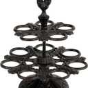 Vixdonos Rustic Cast Iron Rooster Egg Holder Rack Tray for 12 Fresh Eggs