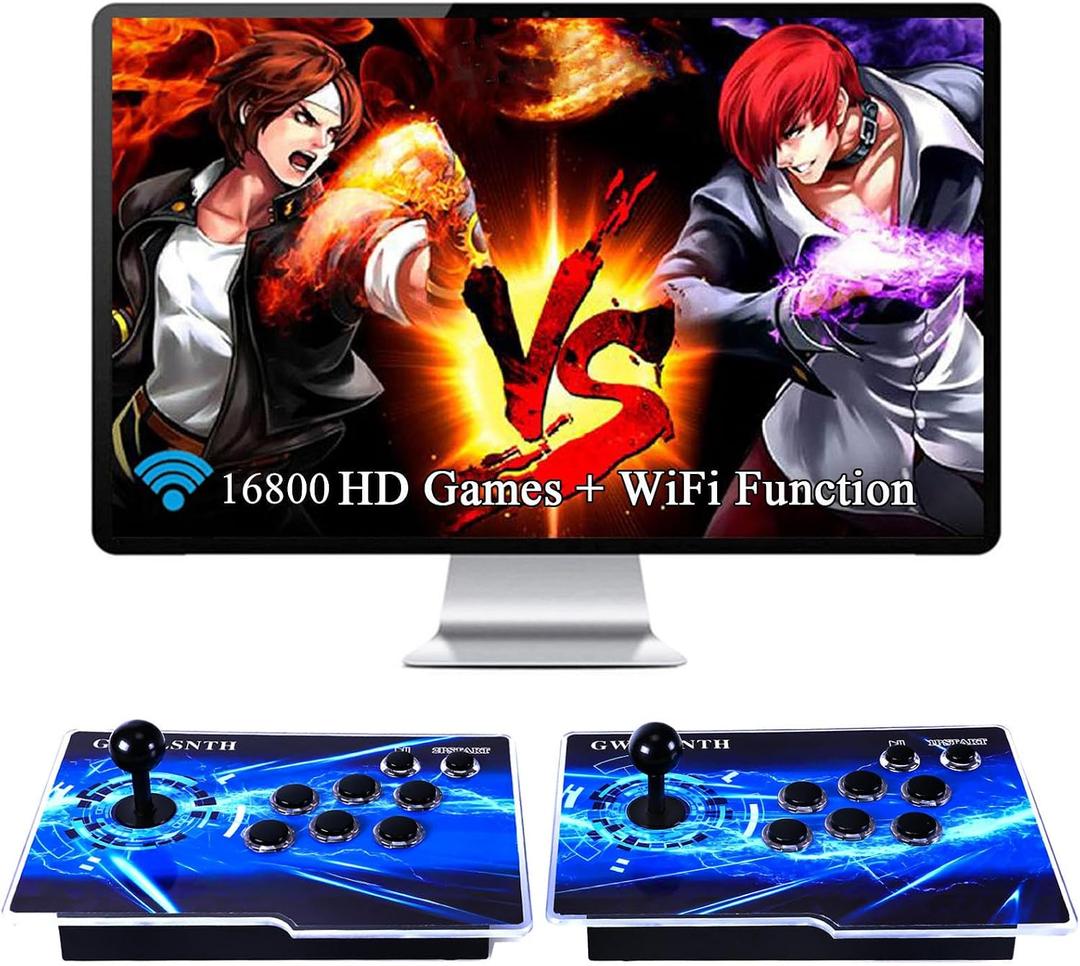 GWALSNTH 16800 Games in 1 Pandora's Box with WiFi Arcade Game Console, 3D Games,1280x720 Full HD,Support 4 Players,Search/Hide/Save/Load/Pause, 25 inches x 9.8 inches x 2 inches
