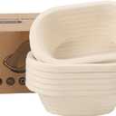 6x 8 inch Pulp Oval Sourdough Banneton Bread Proofing Basket Baking Supply with 30pcs Disposable Liners for Professional and Homemade Artisan Bread