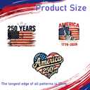 3 Pcs Iron on Transfers for T-Shirts 250th Anniversary USA Iron on Patches 4th of July Heat Transfer USA Flag Heart Designs Independence Day Vinyl Stickers Supplies for Bags Clothes DIY Craft Decor
