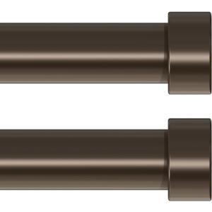 2 Pack Curtain Rods for Windows 28 to 48 Inch(1.5-5 Feet), Bronze 1'' Diameter Drapery Rods with End Cap Style Design,Modern Adjustable Heavy Duty Curtain Rod,Size:30''-60''