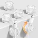 Lamicall 6Pack Clear Rotatable Cord Organizer - [1s Lock] Cable Clips Phone Charger Cord Holder, Desk Cable Management, Adhesive Wire Organizer for Nightstand, Office Accessories, Room Christmas Decor