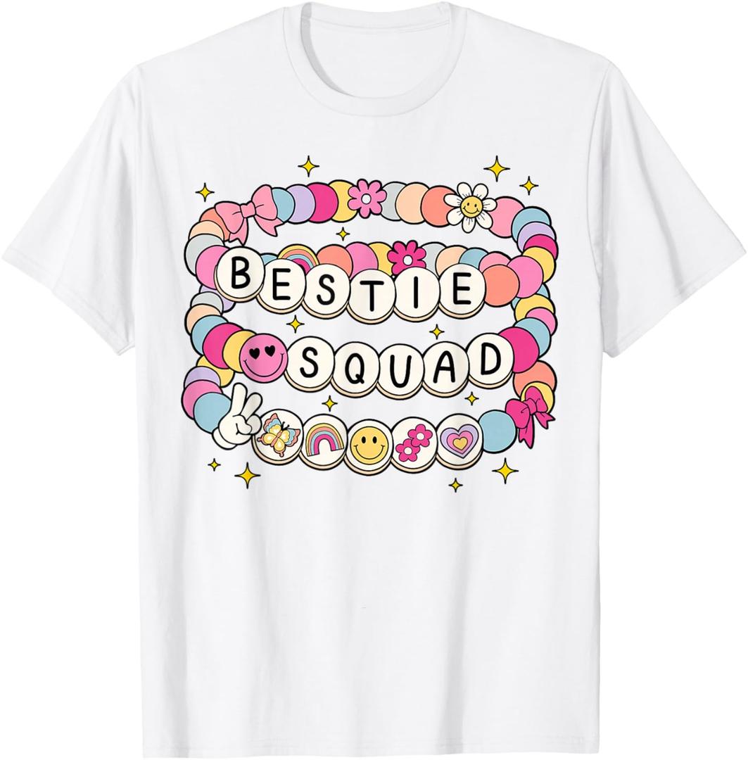 Bestie Squad Bracelets Best Friends Matching Girls T-Shirt, Size Small