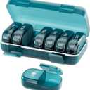 Pill Organizer 2 Times a Day, Large Weekly Pill Box 7 Day, Daily Am Pm Pill Case Dispenser with Removable Containers, Compact Medication Organizer for Vitamins, Supplements (Blue)