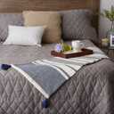 DII New Traditional, 2-Tone Chevron Stripe Throw, 50x60, Navy