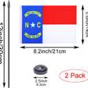 WXTWK 2 Pack USA North Carolina Flag North Carolina State Desk Flag Set - Mini Small North Carolina Table Office Flags with Black 12" Solid Pole Stand Base Classroom Meeting Desktop Decorations