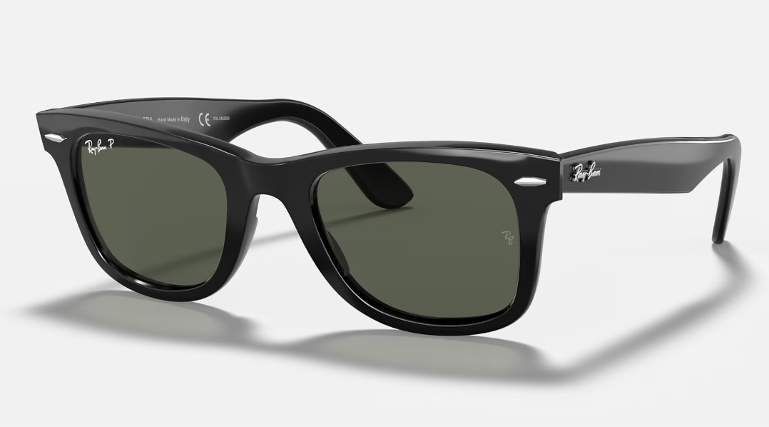 Ray-Ban RB2140 Original Wayfarer Polarized Square Sunglasses Leopard Print