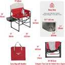 SUNNYFEEL Heated Camping Directors Chair, Heavy Duty,Oversized Portable Folding Chair with Side Table, Pocket for Beach, Fishing,Trip,Picnic,Lawn,Concert Outdoor Foldable Camp Chairs