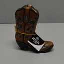 Top Brass Cowboy Boot Pen / Pencil Holder  4.75 Western Resin Boot with Embossed Turquoise & Studded Detailing  Desk Organizer, Small Vase, or Rustic Home Decor Accent
