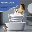 Portable Dog Bath Tub and Dog Washing Station, Collapsible Elevated Pet Tub for Bathing, Showering, Grooming, Pet Bathing Basin for Small to Medium Dogs, Cats and Other Pets (Built-in Drainage System)