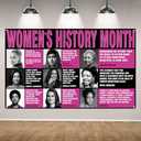 2 x Womens History Month Backdrop for Photography National Women's Day Banner Womens History Month Decorations and Supplies for Party Home -7143''
