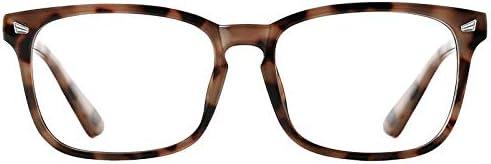 TIJN Blue Light Blocking Glasses for Women Men Clear Frame Square Nerd Eyeglasses Anti Blue Ray Computer Screen Glasses