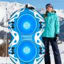 Snow Tube with Towable Leash, 68 Inch Snow Sleds for Kids and Adult2 Person Sled for Winter Sports, Snow Tubes for Sledding Heavy Duty, Inflatable Snow Sled with Double Layer Bottom Fabric