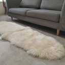 Kopal Genuine Australian Sheepskin Rug, Real Lambskin Area Rug, 2x6 ft Double Pelt, Natural White