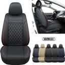 Car Seat Covers Front Pair,Universal Fit for Most Cars,SUV,Sedans and Pick-up Trucks,Automotive Faux Leather Vehicle Cushion Covers(Front Pair,Black/Red)