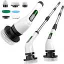 Electric Spin Scrubber for Cleaning Bathroom: Cordless Power Shower Scrubber - Electric Cleaning Brush for Tile Tub (Black&white)
