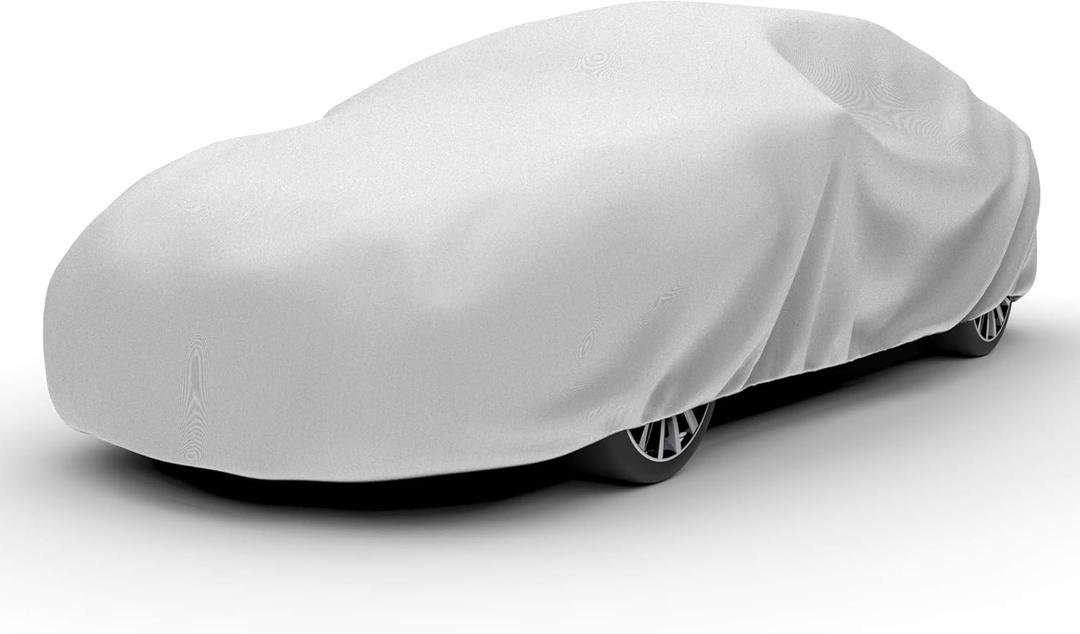 Budge Lite Car Cover, Indoor Protection, Breathable Dustproof Cover, Fits Compact Cars & Sedans up to 157 Inches, Gray, Size 1